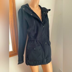 S Firefly waterproof warm hooded coat zip snap dark grey Ventmax